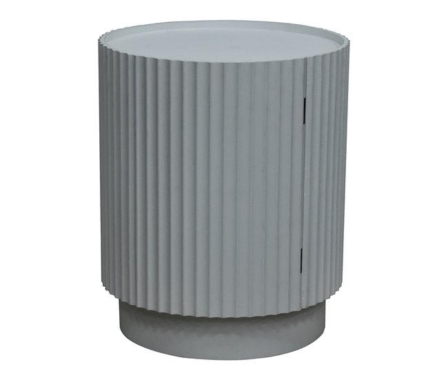 Mesa de apoio Rill redondo 2 compartimentos [en.casa] 40x40 Cinza