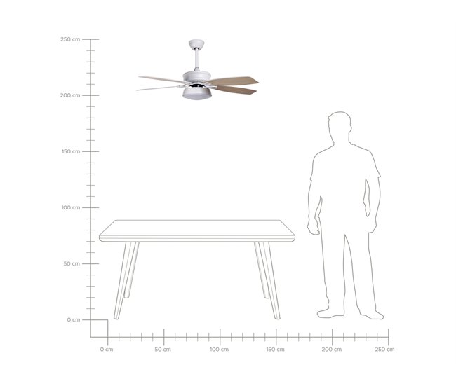 Beliani Lâmpada de teto com ventilador LOGAN Branco
