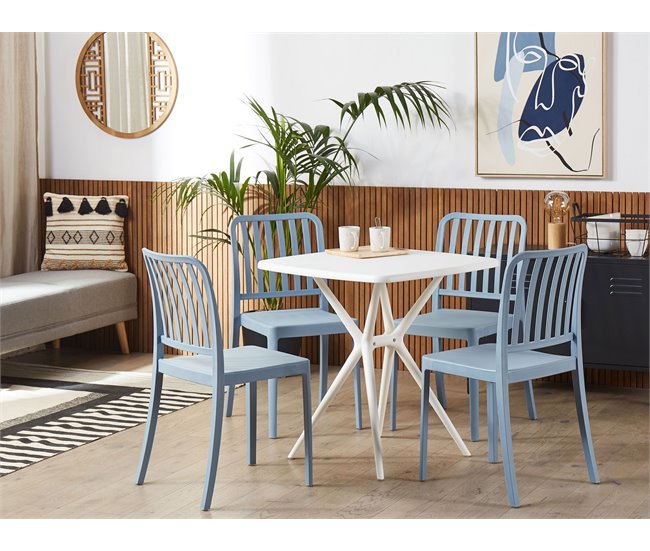 Beliani Cadeira de jardim SERSALE Azul