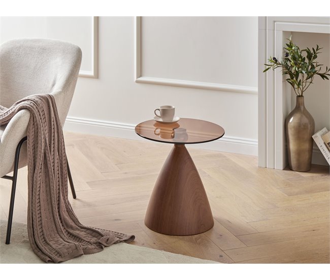 Beliani Mesa de apoio CORELLA 45x45 Castanho