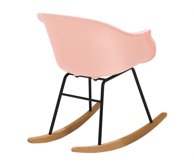 Beliani Cadeira de baloiço HARMONY Rosa