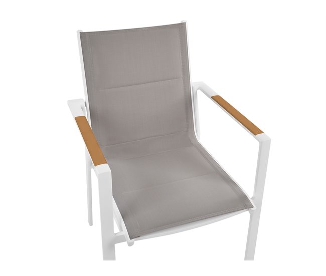 Beliani Conjunto de refeição MALETTO/BUSSETO Branco/cinza
