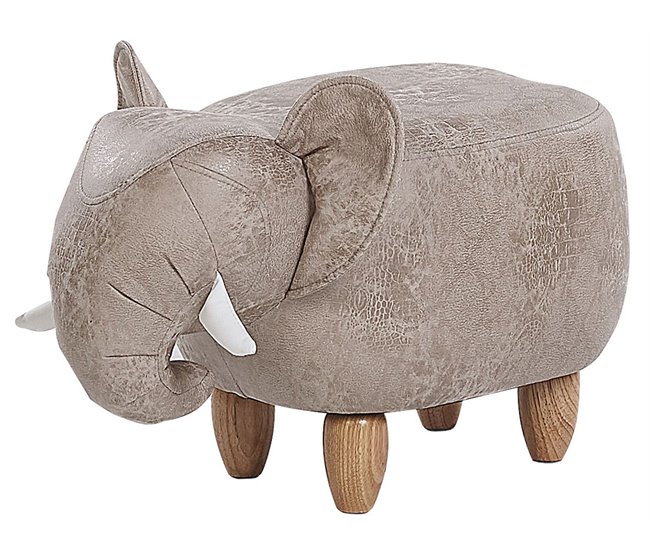Beliani Puf animal JUMBO Cinza Claro