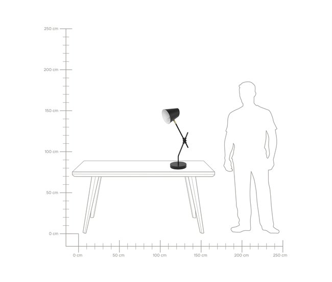 Beliani Lámpara de mesa HORTON Preto