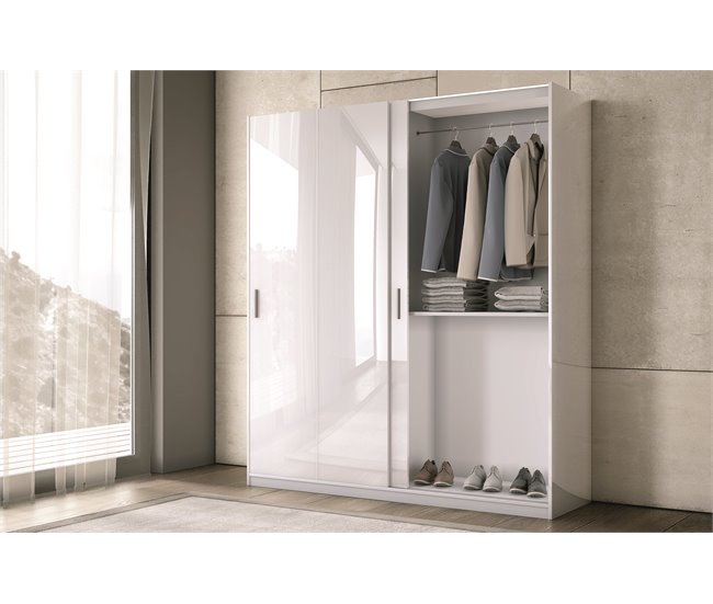 Roupeiro ATENZA portas deslizantes 200x238cm branco Branco