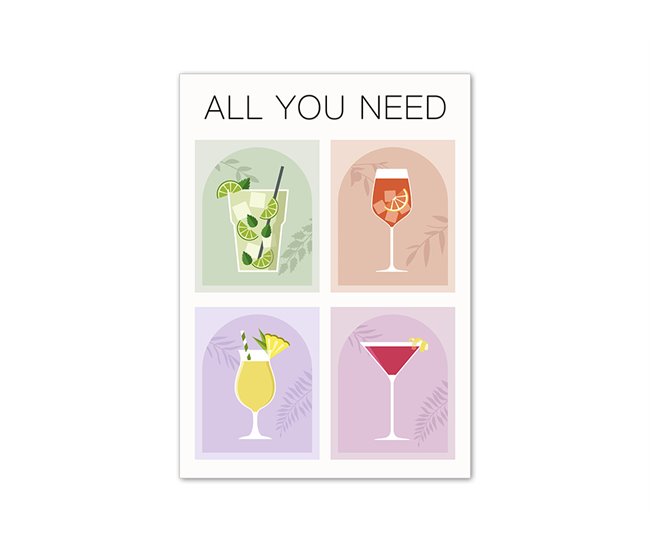 Gravura ALL YOU NEED 70x50cm marca MARCOMUEBLE Multicor