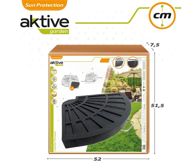 Base de guarda-sol triangular em poliresina Aktive Garden Preto