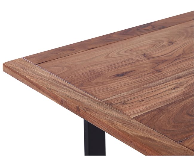 Beliani Mesa de jantar GREYTON 68x118 Castanho
