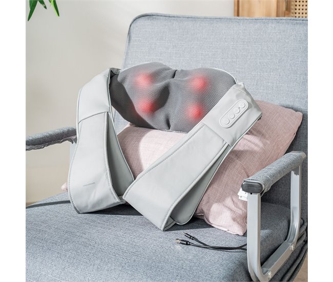 Massajador Shiatsu Recarregável Cinza