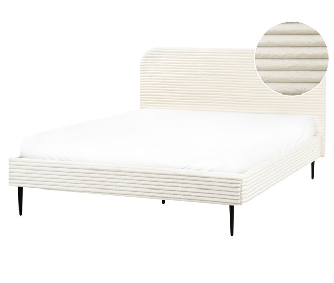 Beliani Cama Bombazine FLAYAT 173x215 Branco