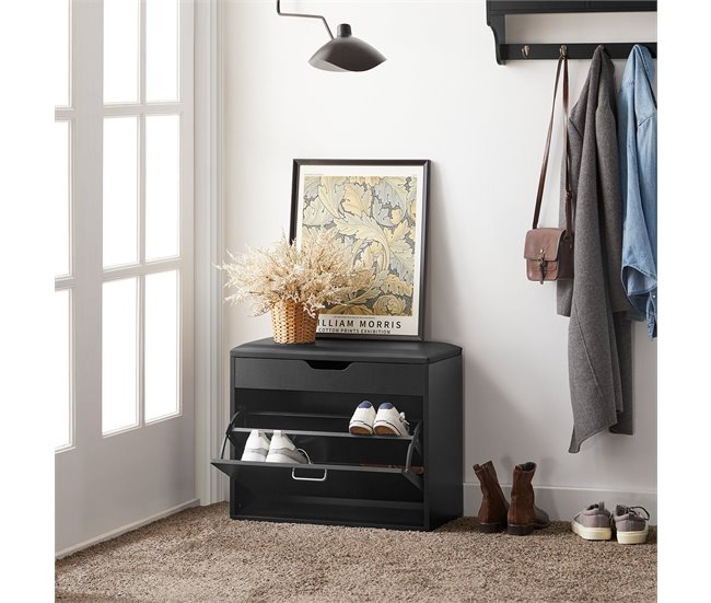 Banco de sapatos com 1 aba SoBuy FSR95-SCH 60 Cinza