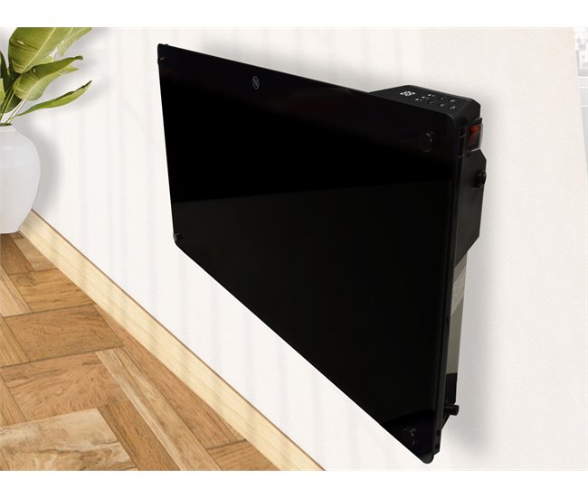 Radiador com painel de vidro e controlo WiFi App Preto