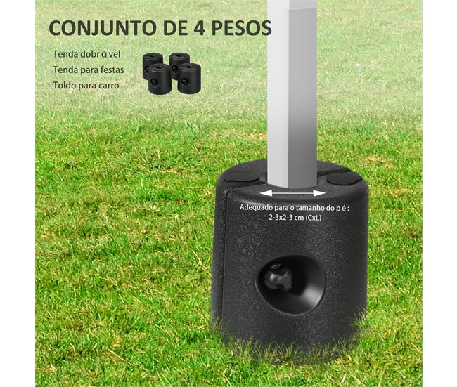 Pesos para Tenda HDPE Outsunny, desportos e lazer - campismo Preto