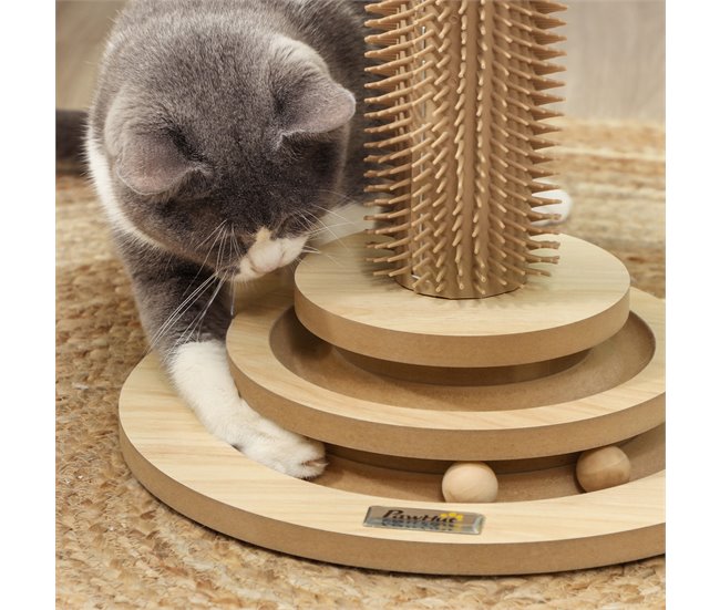 Arranhador para Gatos MDF, Sisal, PE PawHut Castanho