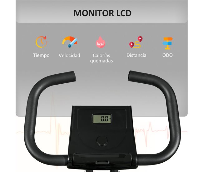 Bicicleta Estática Dobrável Aço, ABS, EVA HOMCOM Preto