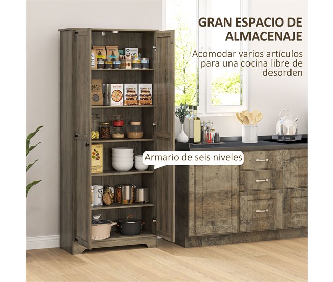 Armário de Cozinha Melamina de Madeira e MDF HOMCOM Cinza