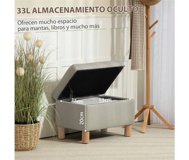 Banco de Armazenamento Cinza