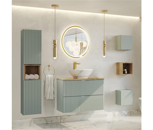 Armário de parede com 1 porta Jade Verde