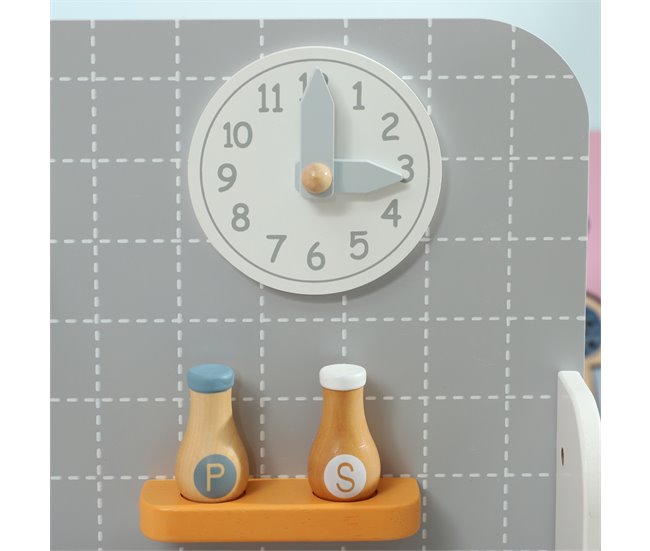 Cozinha de Brinquedo MDF e Madeira de Pinho AIYAPLAY Cinza