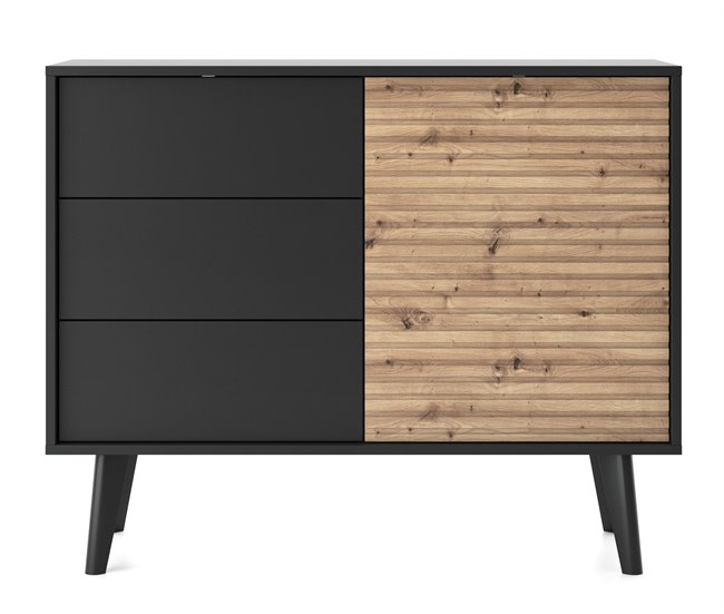 APARADOR WILLOW 104 Preto/ Creme
