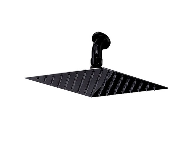 Sined ELLA BLACK INOX 40 l chuveiro solar de alumínio amigo do ambiente, Preto - Faixa de aço inoxidável Preto