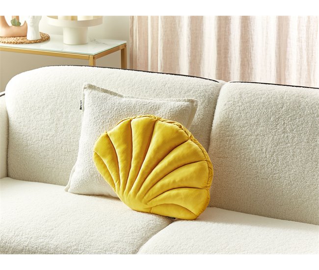 Beliani Almofada decorativa CONSOLIDA 47x35 Amarelo