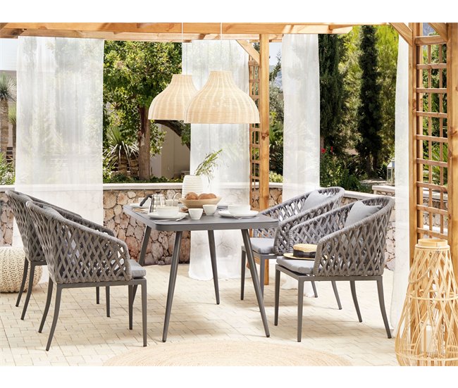 Beliani Cadeira de jardim LIPARI Cinza Escuro