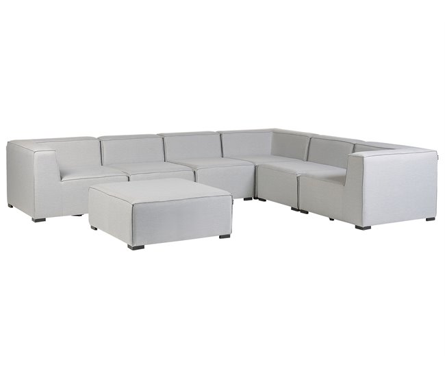 Beliani Conjunto lounge AREZZO Cinza Claro