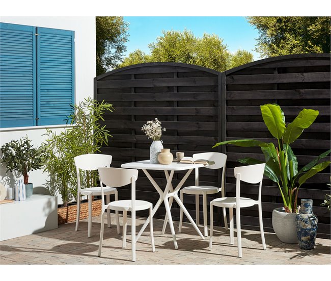 Beliani Conjunto bistrô SERSALE/VIESTE 70x70 Branco