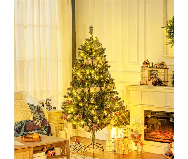 Árvore de Natal Plástico e Aço HOMCOM, casa - natal Verde