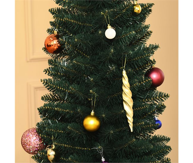 Árvore de Natal Artificial PVC, Metal HOMCOM, casa - natal Verde