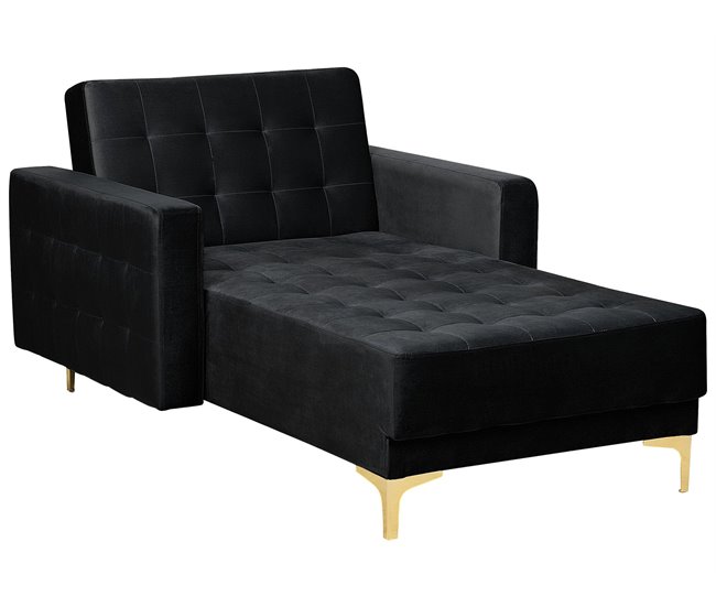 Beliani Chaise longue Veludo ABERDEEN Areia