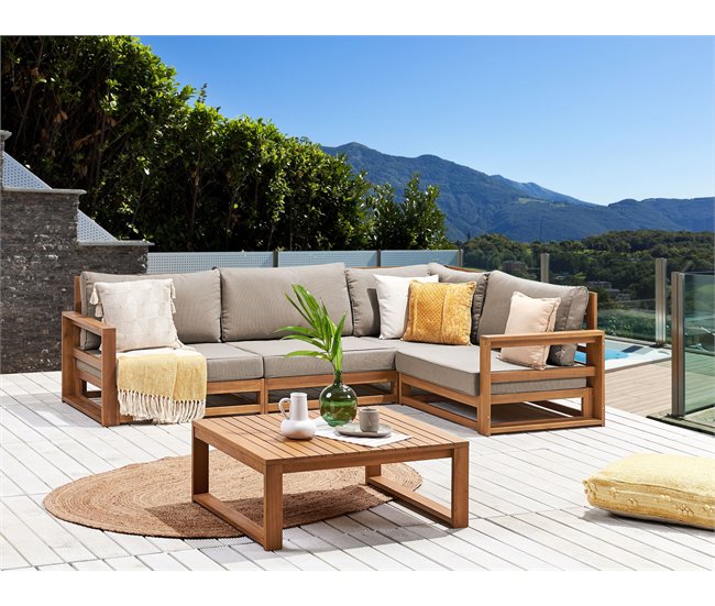 Beliani Conjunto lounge TIMOR Cinza Escuro