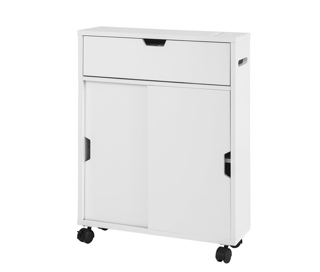 Armário utilitário de banho 2 portas e 1 gaveta BZR31-W SoBuy Branco