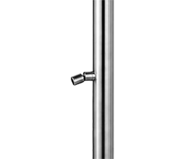 Chuveiro exterior QUARTU em aço inoxidável 316L com chuveiro superior e lava-pés H 228,9 cm, Inox Prata