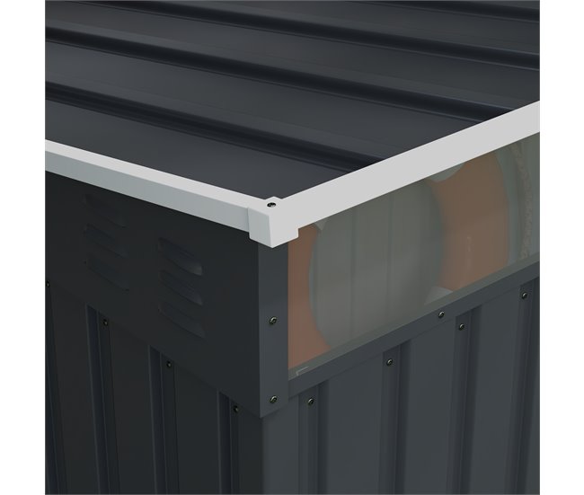Abrigo de Jardim Aço Galvanizado Outsunny Cinza