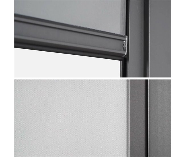 Pérgola bioclimática em alumínio, lâminas orientáveis 600x300 Cinza