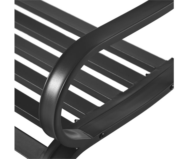 Banco de Jardim Metal Outsunny Preto