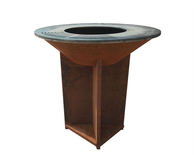 Barbecue com placa de aço Castanho