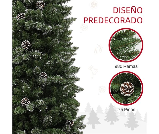 Árvore de Natal Plástico e Aço HOMCOM, casa - natal Verde