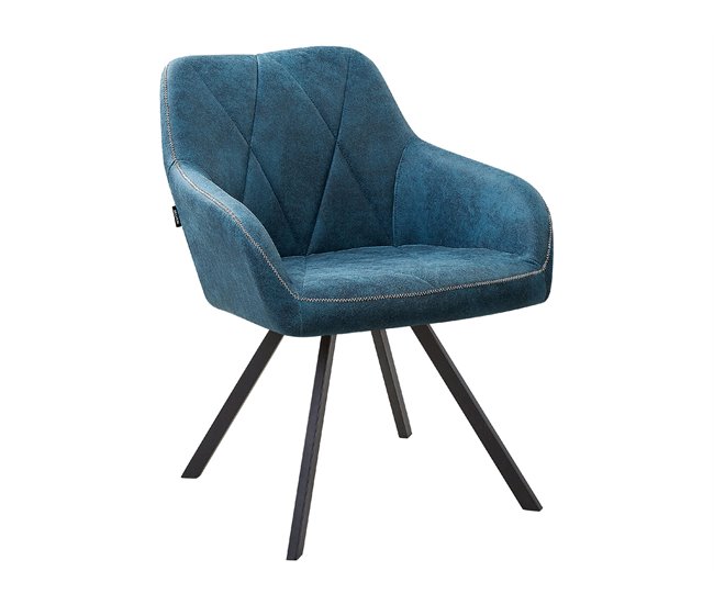Beliani Silla de comedor MONEE Azul Marino
