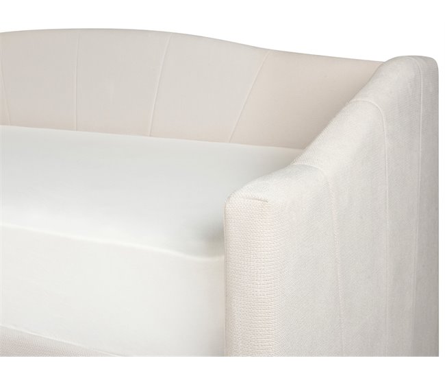 Beliani Cama com armazenamento Poliéster VITTEL 214x98 Bege
