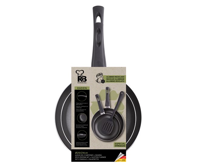 Conjunto de frigideiras com moldes RENBERG 3 peças Preto