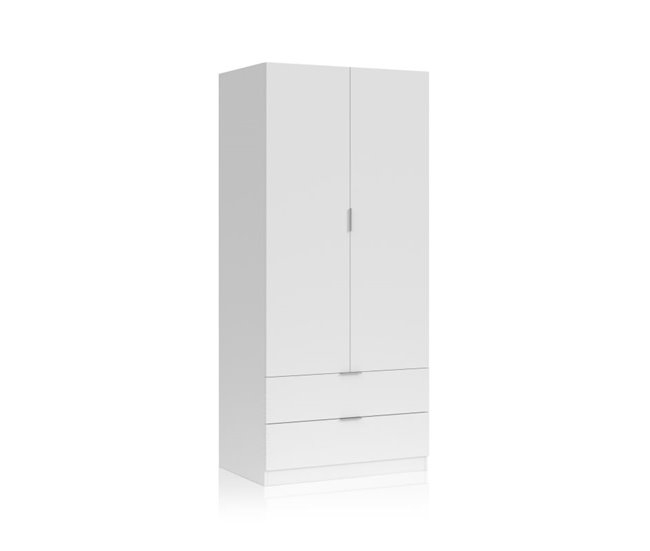 Roupeiro Lark 2 portas 2 gavetas 81 Branco