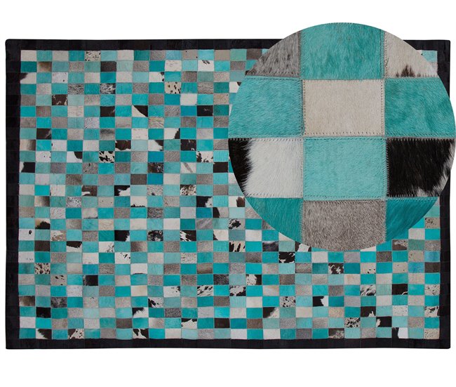 Beliani Pelos curtos NiKFER 160x230 Turquesa