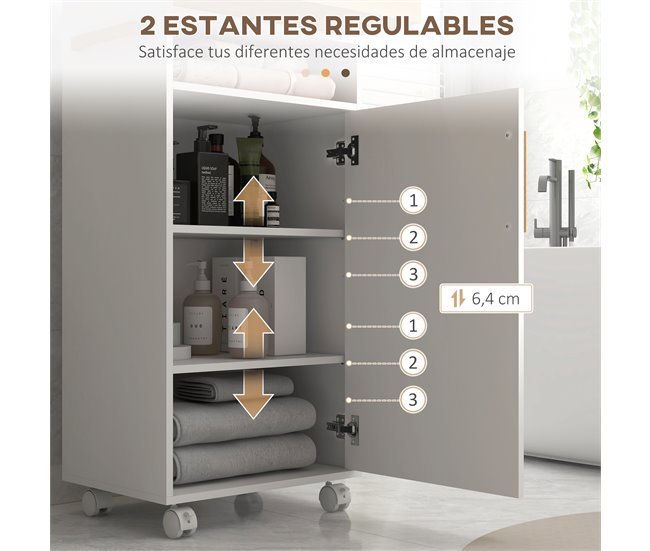 Armário Casa de Banho Melamina de Madeira e Madeira kleankin Branco