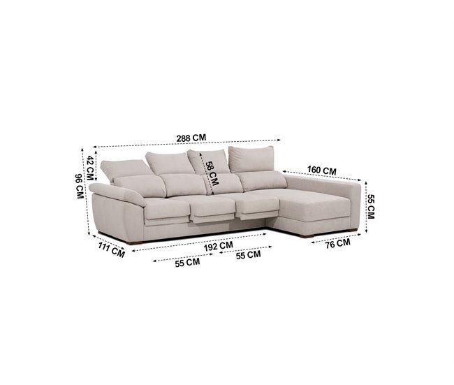 Chaise longue ARGOS Bege