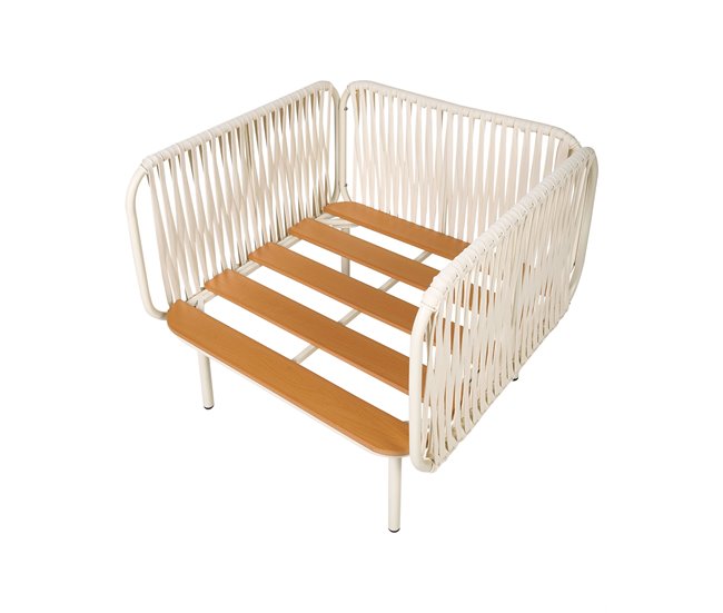 Beliani Cadeira de jardim SENISE Branco/cinza