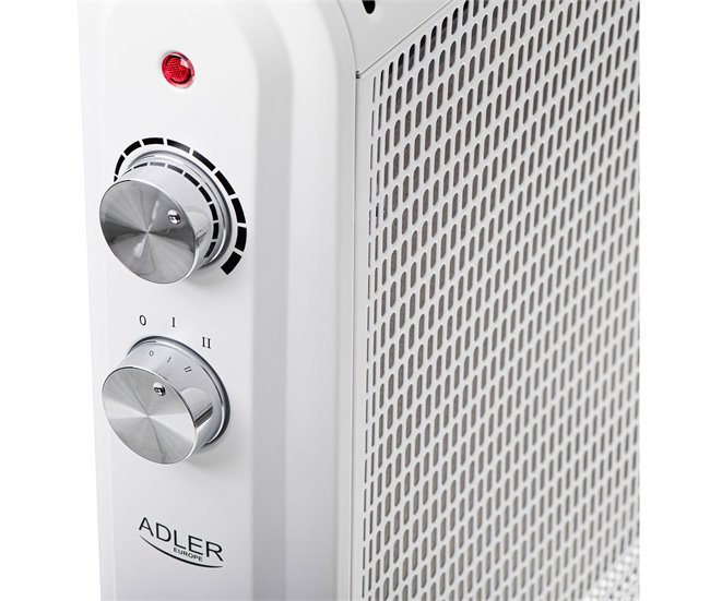 Adler AD7750 Convector Eléctrico Aire Caliente 2 Niveles Potencia Termostato Regulable Silencioso Portátil, 2000, Blanco Branco