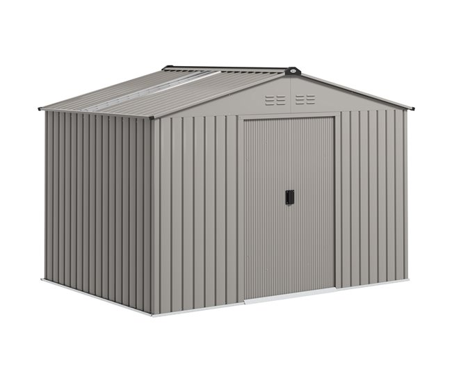 Abrigo de Jardim Aço e PP Outsunny Cinza